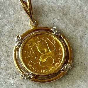 Gold coin pendent
